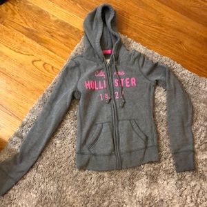 Gray hollister zip up